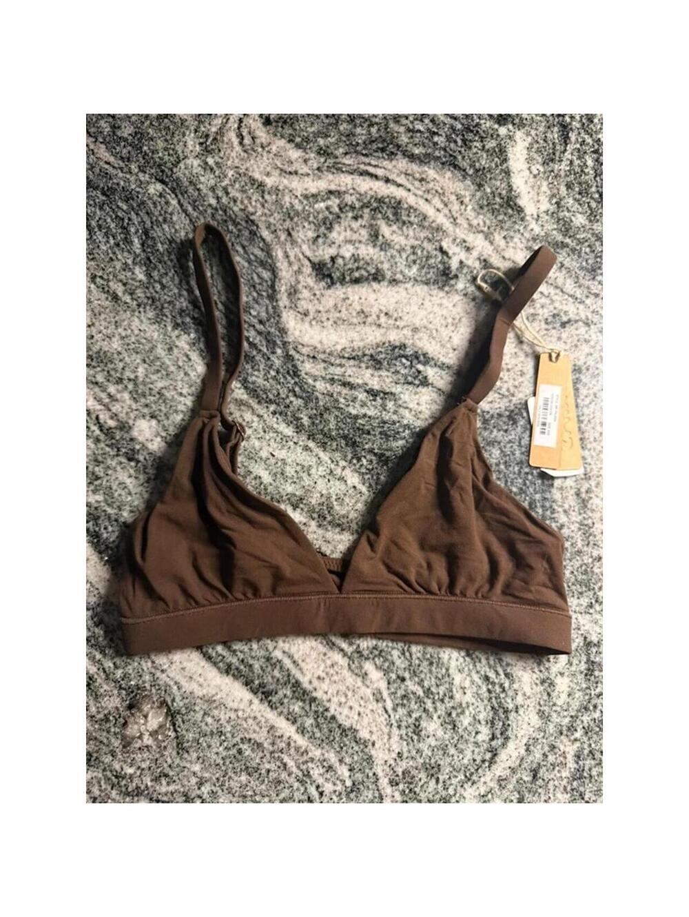 SKIMS Triangle Bralette Cocoa XXS Buttery Soft Wireless Stretch